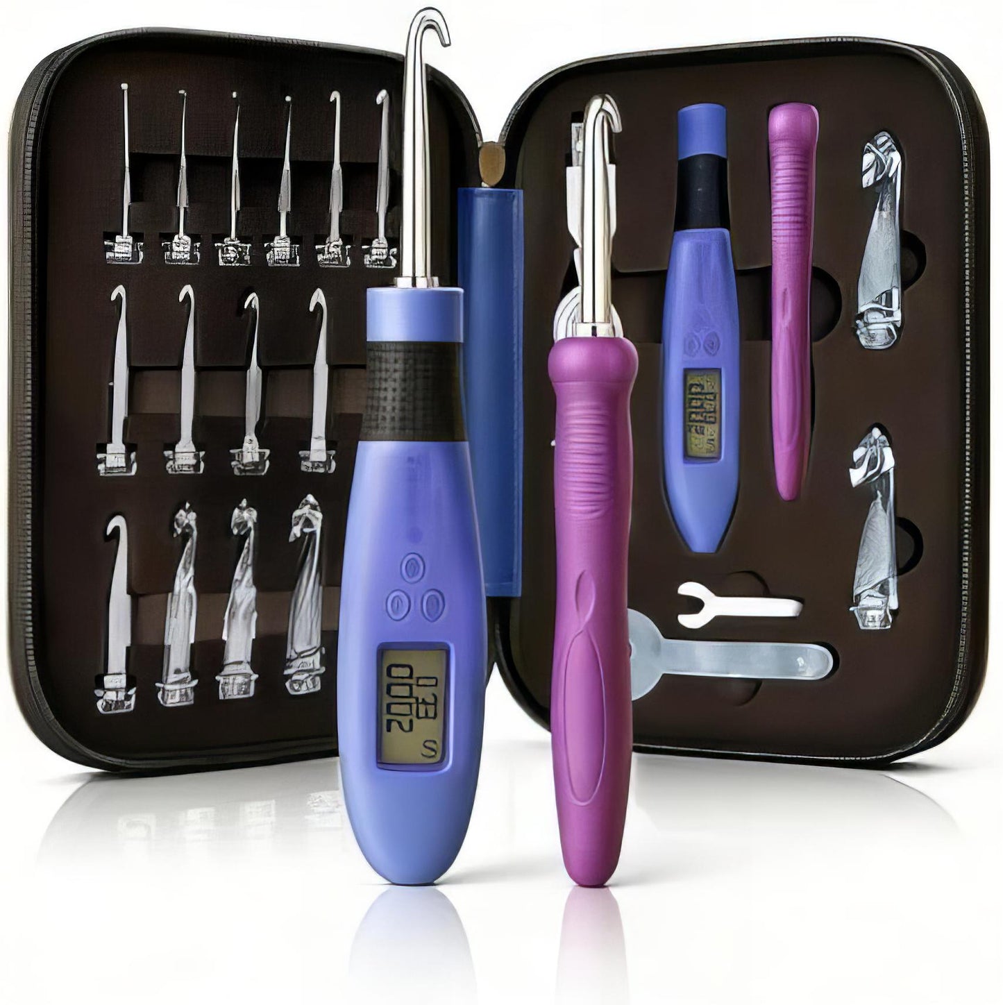 Ergonomic Crochet Hook, for Stitch & Row Counter, Light Up Interchangeable Crochet Needle