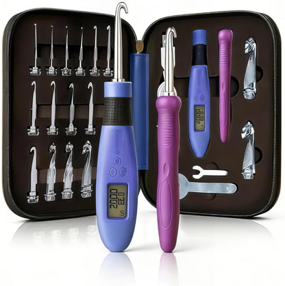 Ergonomic Crochet Hook, for Stitch & Row Counter, Light Up Interchangeable Crochet Needle