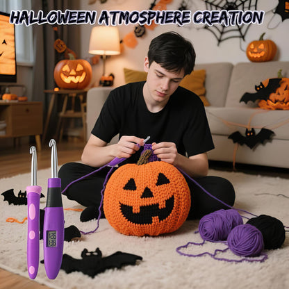 Ergonomic Crochet Hook, for Stitch & Row Counter, Light Up Interchangeable Crochet Needle